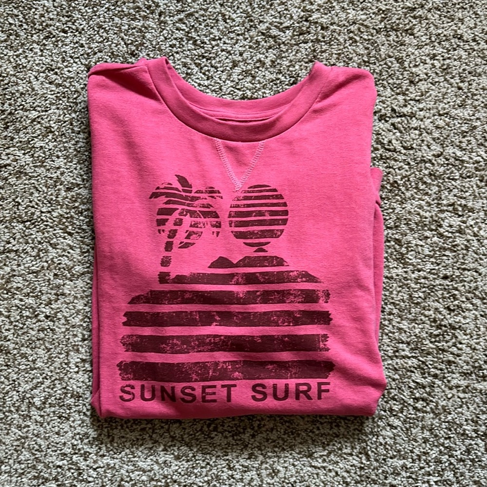 Trunks Surf & Swim Co. Mens Large, Pink, Sunset Surf Sweatshirt